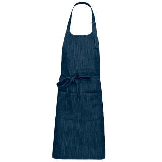 Tablier polycoton avec poche K890 - Denim personnalisable - Vue de face