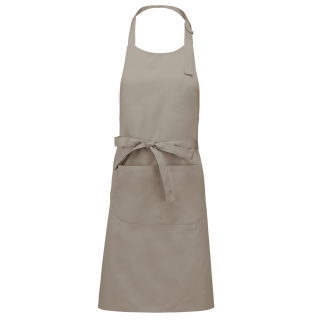 Tablier polycoton avec poche K890 - Beige personnalisable - Vue de face