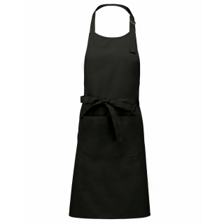 Tablier polycoton avec poche K890 - Black personnalisable - Vue de face