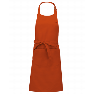 Tablier polycoton avec poche K890 - Burnt Orange personnalisable - Vue de face