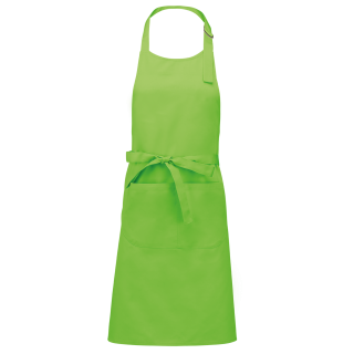 Tablier polycoton avec poche K890 - Lime personnalisable - Vue de face