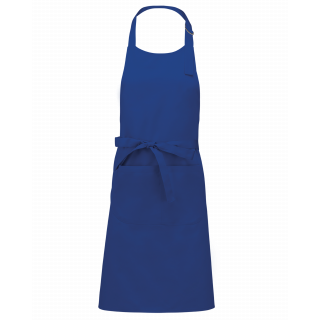 Tablier polycoton avec poche K890 - Royal Blue personnalisable - Vue de face