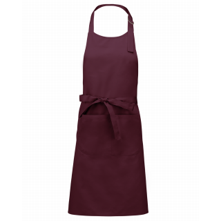 Tablier polycoton avec poche K890 - Wine personnalisable - Vue de face