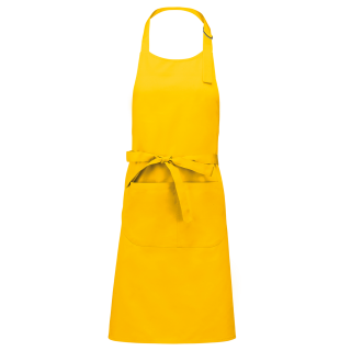 Tablier polycoton avec poche K890 - Yellow personnalisable - Vue de face