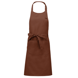 Tablier polycoton avec poche K890 - Cacao personnalisable - Vue de face