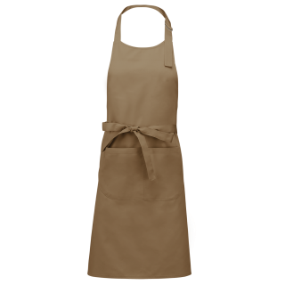 Tablier polycoton avec poche K890 - Camel personnalisable - Vue de face