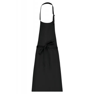 Tablier coton sans poche K895 - Black personnalisable - Vue de face