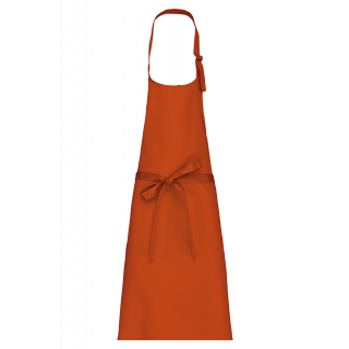 Tablier coton sans poche K895 - Burnt Orange personnalisable - Vue de face