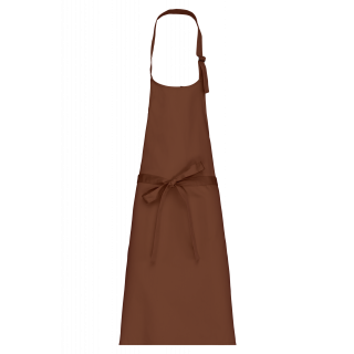 Tablier coton sans poche K895 - Cacao personnalisable - Vue de face