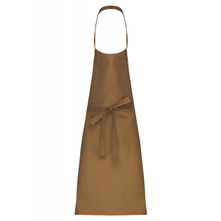 Tablier coton sans poche K895 - Camel personnalisable - Vue de face