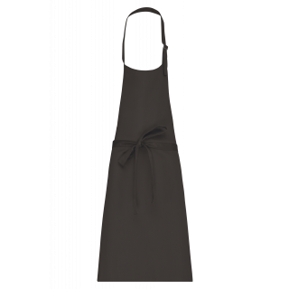 Tablier coton sans poche K895 - Dark Grey personnalisable - Vue de face