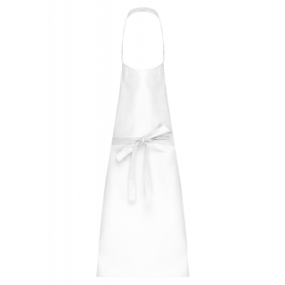 Tablier coton sans poche K895 - White personnalisable - Vue de face