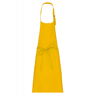Tablier coton sans poche K895 - Yellow personnalisable - Vue de face
