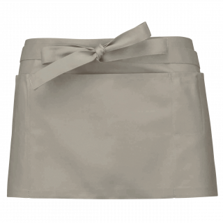 Tablier polycoton court K896 - Beige personnalisable - Vue de face