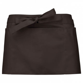 Tablier polycoton court K896 - Chocolate personnalisable - Vue de face