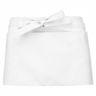 Tablier polycoton court K896 - White personnalisable - Vue de face