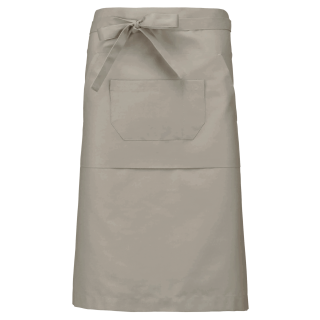 Tablier polycoton long K897 - Beige personnalisable - Vue de face