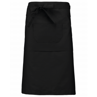 Tablier polycoton long K897 - Black personnalisable - Vue de face