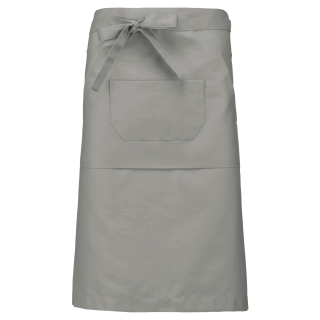 Tablier polycoton long K897 - Light Grey personnalisable - Vue de face