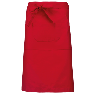 Tablier polycoton long K897 - Red personnalisable - Vue de face