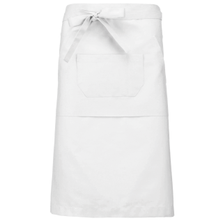 Tablier polycoton long K897 - White personnalisable - Vue de face