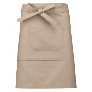 Tablier coton mi-long K898 - Beige personnalisable - Vue de face
