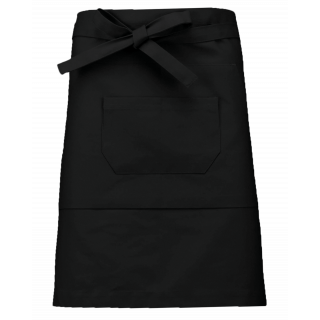 Tablier coton mi-long K898 - Black personnalisable - Vue de face