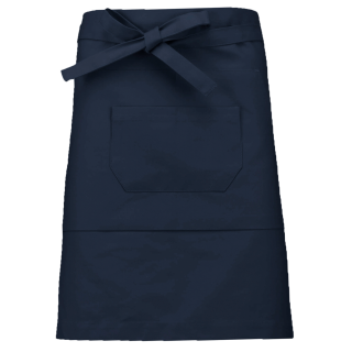 Tablier coton mi-long K898 - Navy personnalisable - Vue de face
