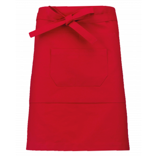 Tablier coton mi-long K898 - Red personnalisable - Vue de face