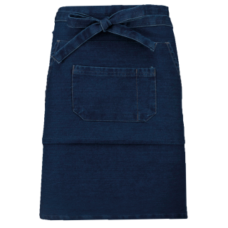 Tablier polycoton mi-long K899 - Denim personnalisable - Vue de face