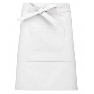 Tablier polycoton mi-long K899 - White personnalisable - Vue de face