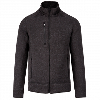 Veste zippée chinée homme K9106 - Dark Grey Melange personnalisable - Vue de face