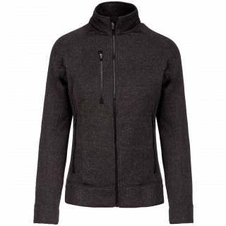 Veste zippée chinée femme K9107 - Dark Grey Melange personnalisable - Vue de face