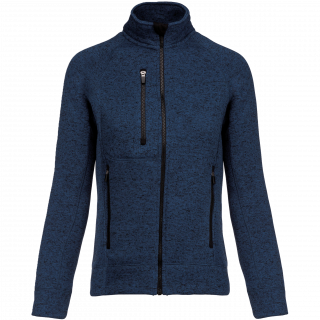 Veste zippée chinée femme K9107 - Navy Melange personnalisable - Vue de face