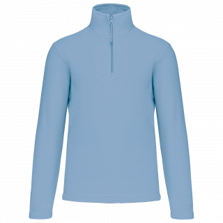 Enzo > Micropolaire col zippé homme K912 - Sky Blue personnalisable - Vue de face