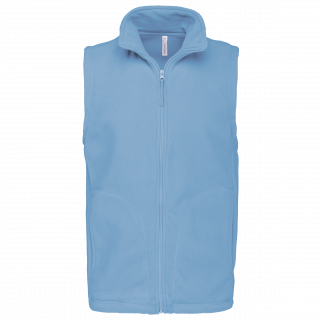 Bodywarmer micropolaire homme K913 - Sky Blue personnalisable - Vue de face