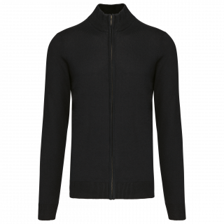 Cardigan zippé homme K961 - Black personnalisable - Vue de face