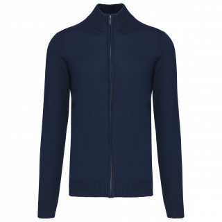 Cardigan zippé homme K961 - Navy personnalisable - Vue de face