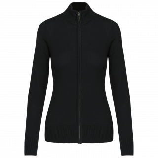 Cardigan zippé femme K962 - Black personnalisable - Vue de face