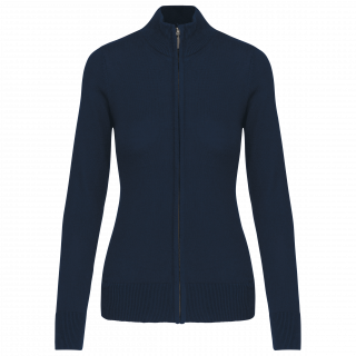 Cardigan zippé femme K962 - Navy personnalisable - Vue de face