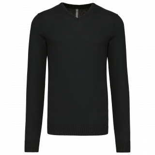 Pull col V homme K965 - Black personnalisable - Vue de face