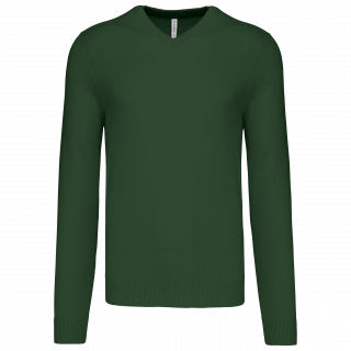Pull col V homme K965 - Forest Green personnalisable - Vue de face