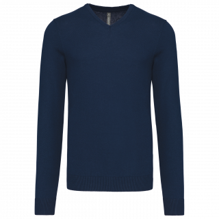 Pull col V homme K965 - Navy personnalisable - Vue de face