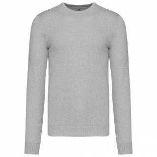 Pull col rond K967 - Grey Melange personnalisable - Vue de face