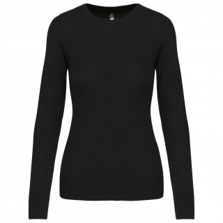 Pull col rond femme K968 - Black personnalisable - Vue de face