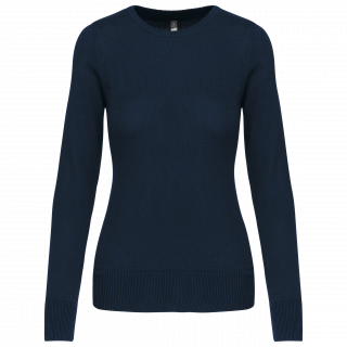 Pull col rond femme K968 - Navy personnalisable - Vue de face