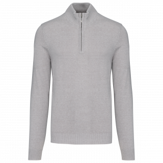 Pull 1/4 zip homme K970 - Grey Melange personnalisable - Vue de face