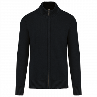 Cardigan zippé K971 - Black personnalisable - Vue de face