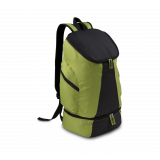 Sac à dos sport KI0102 - Burnt Lime / Black personnalisable - Vue de face