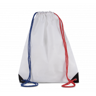 Sac à dos avec cordelettes KI0104 - Reflex blue/White/French red personnalisable - Vue de face
